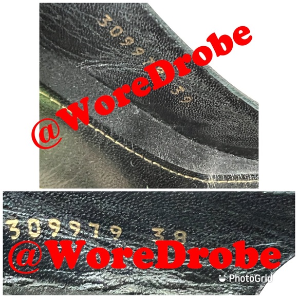 🆕🆙 Gucci Black Suede Crystal Slingback Peep Toe Heels (mismatched size) - Picture 4 of 6